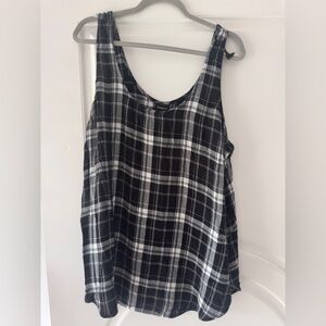 Torrid Monochrome Plaid Sleeveless Top